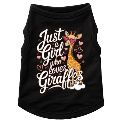 Just A Who Loves Giraffes Cute Animal Lover Great Gift Doggie Tank