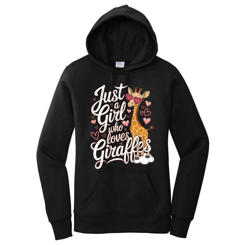 Just A Who Loves Giraffes Cute Animal Lover Great Gift Women's Pullover Hoodie