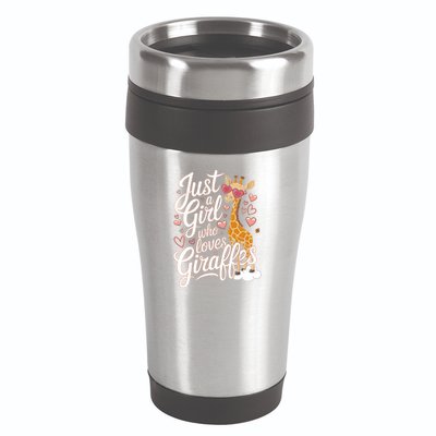 Just A Who Loves Giraffes Cute Animal Lover Great Gift 16oz Travel Tumbler