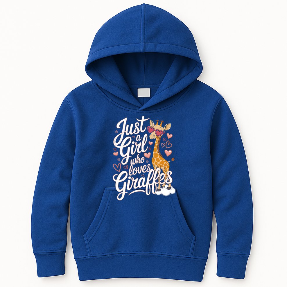 Just A Who Loves Giraffes Cute Animal Lover Great Gift Kids Hoodie
