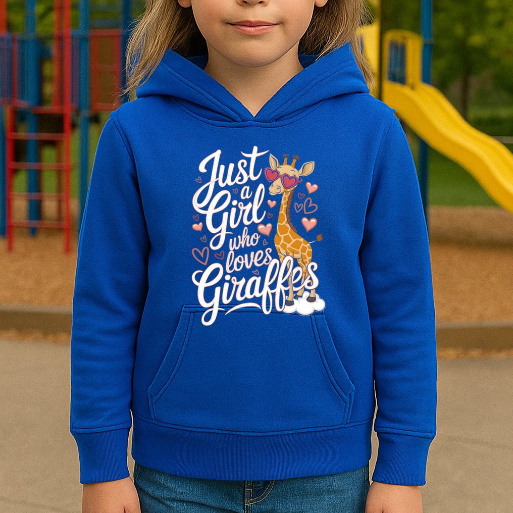 Just A Who Loves Giraffes Cute Animal Lover Great Gift Kids Hoodie