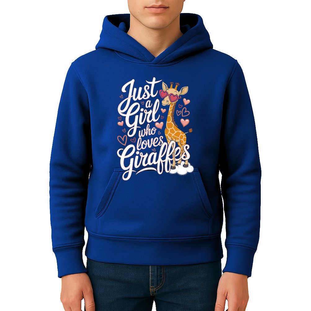 Just A Who Loves Giraffes Cute Animal Lover Great Gift Kids Hoodie