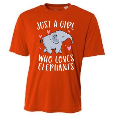 Just A Who Loves Elephants Funny Elephant Funny Gift Cooling Performance Crew T-Shirt