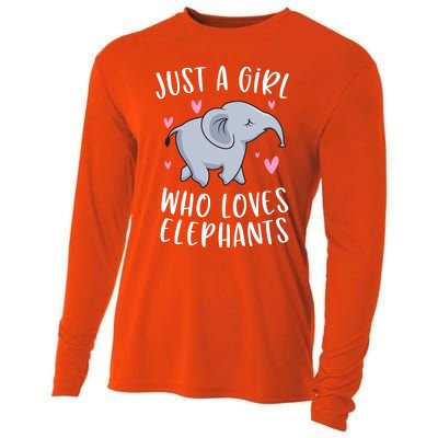 Just A Who Loves Elephants Funny Elephant Funny Gift Cooling Performance Long Sleeve Crew