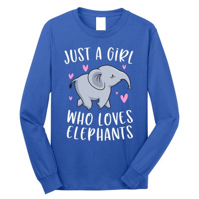 Just A Who Loves Elephants Funny Elephant Funny Gift Long Sleeve Shirt