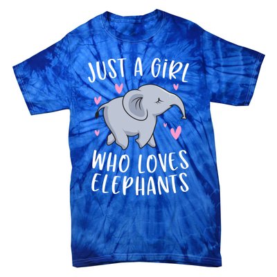 Just A Who Loves Elephants Funny Elephant Funny Gift Tie-Dye T-Shirt