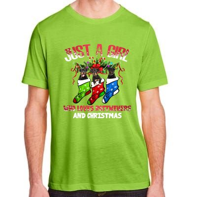 Just A Who Loves Rottweilers And Christmas Costume Gift Adult ChromaSoft Performance T-Shirt