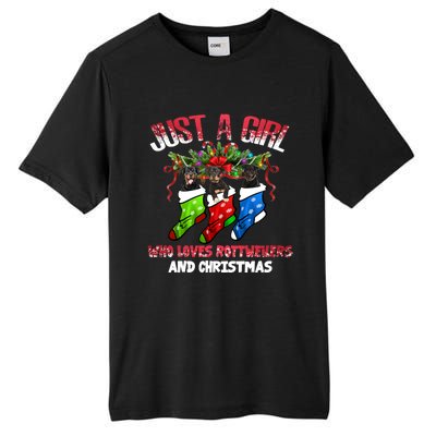 Just A Who Loves Rottweilers And Christmas Costume Gift Tall Fusion ChromaSoft Performance T-Shirt