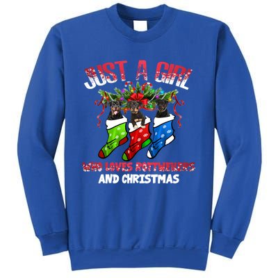 Just A Who Loves Rottweilers And Christmas Costume Gift Sweatshirt