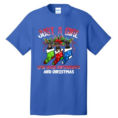 Just A Who Loves Rottweilers And Christmas Costume Gift Tall T-Shirt