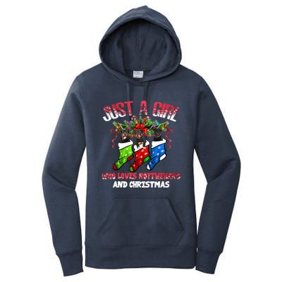 Just A Who Loves Rottweilers And Christmas Costume Gift Women's Pullover Hoodie