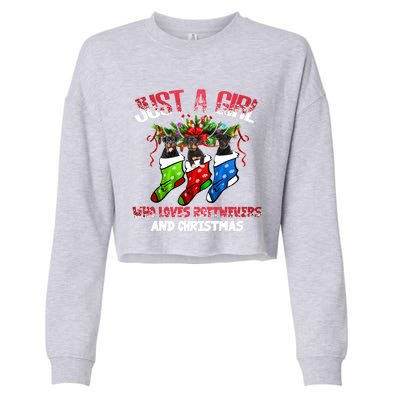 Just A Who Loves Rottweilers And Christmas Costume Gift Cropped Pullover Crew