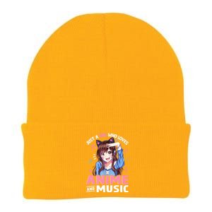 Just A Who Loves Anime And Music Anime Lover Knit Cap Winter Beanie