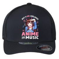 Just A Who Loves Anime And Music Anime Lover Flexfit Unipanel Trucker Cap