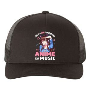 Just A Who Loves Anime And Music Anime Lover Yupoong Adult 5-Panel Trucker Hat