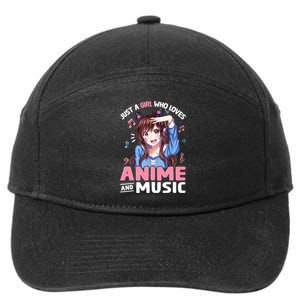 Just A Who Loves Anime And Music Anime Lover 7-Panel Snapback Hat