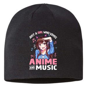 Just A Who Loves Anime And Music Anime Lover Sustainable Beanie