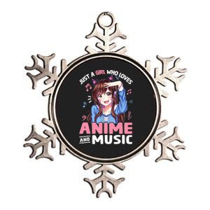 Just A Who Loves Anime And Music Anime Lover Metallic Star Ornament