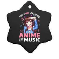 Just A Who Loves Anime And Music Anime Lover Ceramic Star Ornament