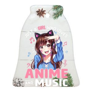 Just A Who Loves Anime And Music Anime Lover Ceramic Bell Ornament