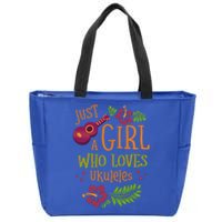 Just A Who Loves Ukuleles For A Ukulele Player Gift Zip Tote Bag