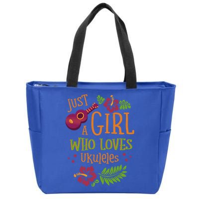 Just A Who Loves Ukuleles For A Ukulele Player Gift Zip Tote Bag