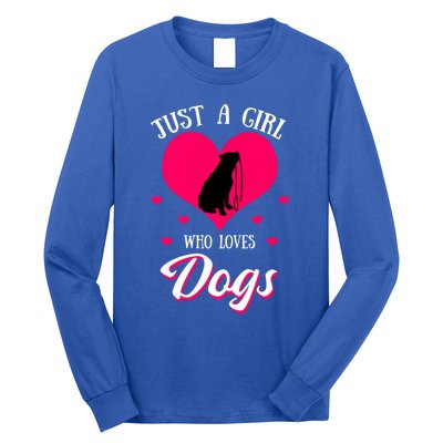 Just A Who Loves Dog Puppy American Pit Bull Terrier Funny Gift Long Sleeve Shirt