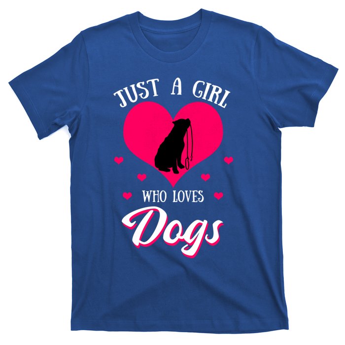 Just A Who Loves Dog Puppy American Pit Bull Terrier Funny Gift T-Shirt