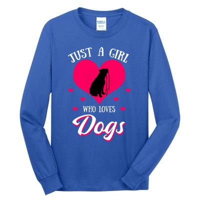 Just A Who Loves Dog Puppy American Pit Bull Terrier Funny Gift Tall Long Sleeve T-Shirt