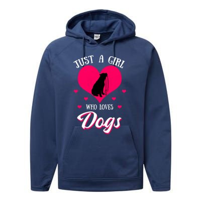 Just A Who Loves Dog Puppy American Pit Bull Terrier Funny Gift Performance Fleece Hoodie