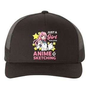 Just A  Who Loves Anime and Sketching Drawing Art Kawaii Yupoong Adult 5-Panel Trucker Hat