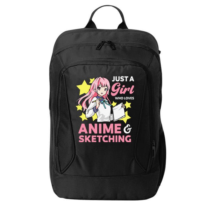 Just A  Who Loves Anime and Sketching Drawing Art Kawaii City Backpack