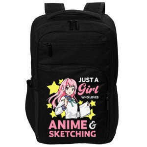 Just A  Who Loves Anime and Sketching Drawing Art Kawaii Impact Tech Backpack