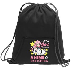 Just A  Who Loves Anime and Sketching Drawing Art Kawaii Sweatshirt Cinch Pack Bag