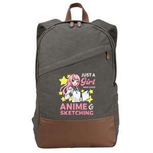 Just A  Who Loves Anime and Sketching Drawing Art Kawaii Cotton Canvas Backpack