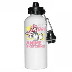 Just A  Who Loves Anime and Sketching Drawing Art Kawaii Aluminum Water Bottle 