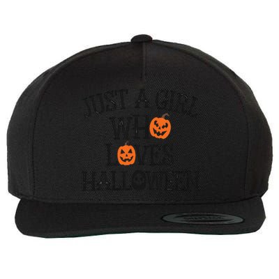 Just A Who Loves Halloween Cute Autumn Wool Snapback Cap