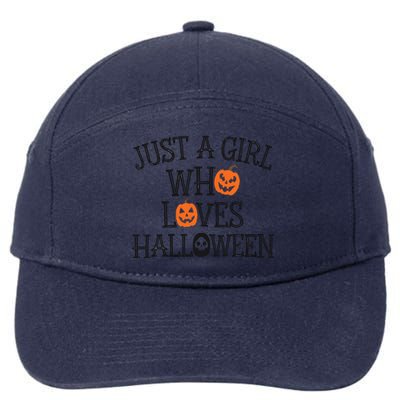 Just A Who Loves Halloween Cute Autumn 7-Panel Snapback Hat