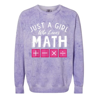 Just A Who Loves Math Algebra Funny Mathematics Colorblast Crewneck Sweatshirt