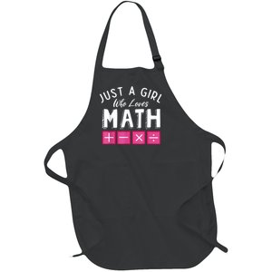 Just A Who Loves Math Algebra Funny Mathematics Full-Length Apron With Pockets