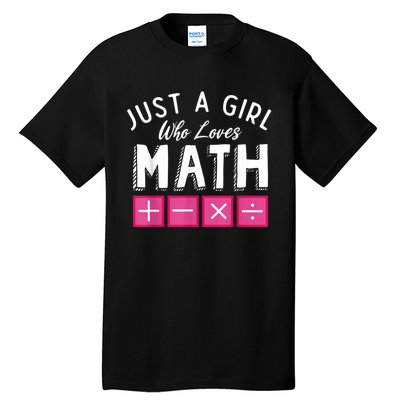 Just A Who Loves Math Algebra Funny Mathematics Tall T-Shirt