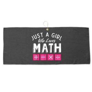 Just A Who Loves Math Algebra Funny Mathematics Large Microfiber Waffle Golf Towel