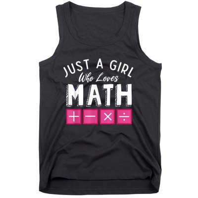 Just A Who Loves Math Algebra Funny Mathematics Tank Top