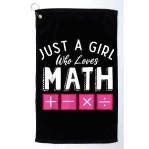 Just A Who Loves Math Algebra Funny Mathematics Platinum Collection Golf Towel