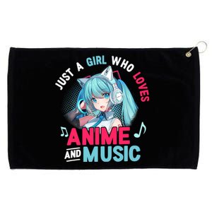 Just A Who Loves Anime And Music Anime Gift Girls Teens Grommeted Golf Towel