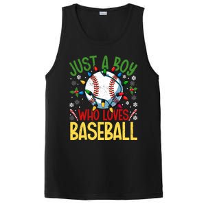 Just A Who Loves Baseball Christmas Lights Snowflakes Gift PosiCharge Competitor Tank