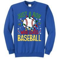 Just A Who Loves Baseball Christmas Lights Snowflakes Gift Sweatshirt