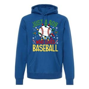 Just A Who Loves Baseball Christmas Lights Snowflakes Gift Premium Hoodie