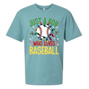 Just A Who Loves Baseball Christmas Lights Snowflakes Gift Sueded Cloud Jersey T-Shirt