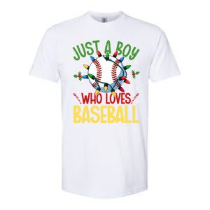 Just A Who Loves Baseball Christmas Lights Snowflakes Gift Softstyle CVC T-Shirt